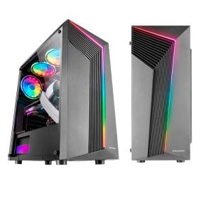Pack gaming con monitor 27 pulgadas y torre lateral acrílica
