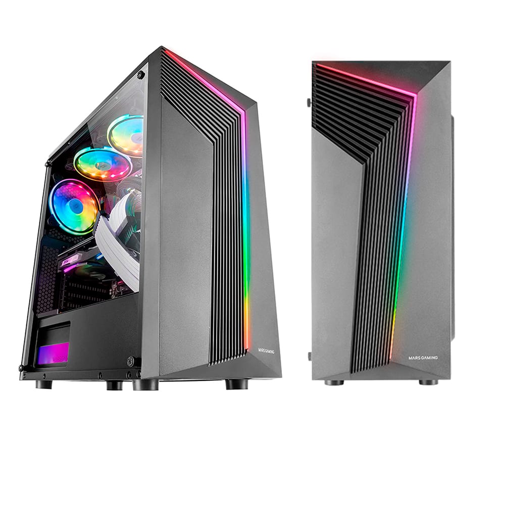 Pack gaming con monitor 27 pulgadas y torre lateral acrílica