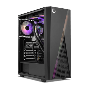 Pack gaming con monitor 27 pulgadas y torre lateral acrílica