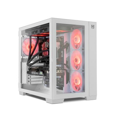 Ordenador gaming Neo-PC con torre blanca y ARGB