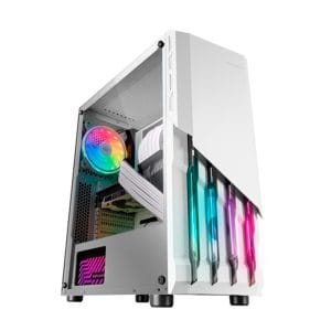 Ordenador gaming Neo-PC con torre blanca y ARGB