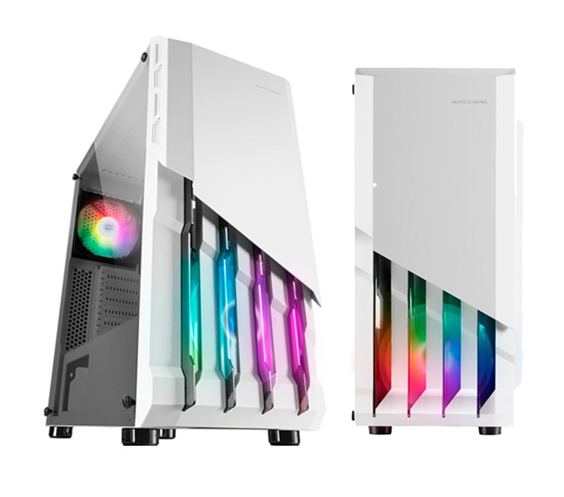 Ordenador gaming Neo-PC con torre blanca y ARGB