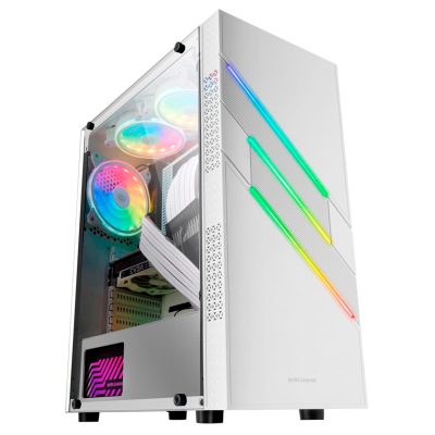 Ordenador gaming Neo-PC con torre blanca y ARGB