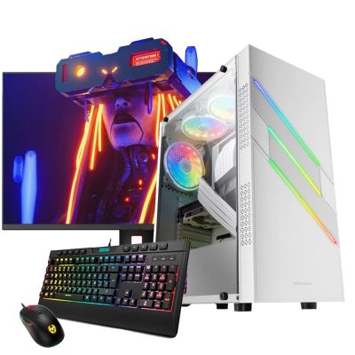 Pack gaming con monitor 27 pulgadas y torre lateral acrílica