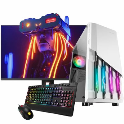 Pack gaming con monitor 27 pulgadas y torre lateral acrílica