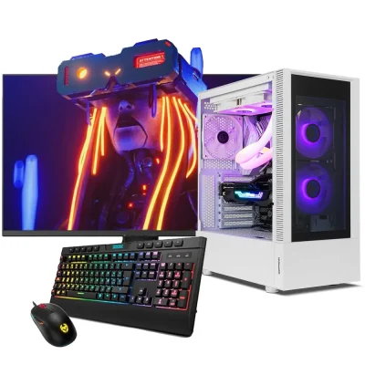 Ordenador gaming Neo-PC con torre blanca y ARGB