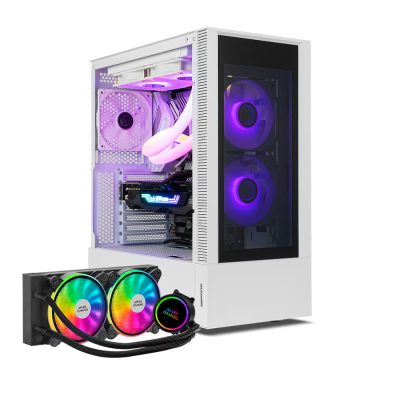 Ordenador gaming Neo-PC con torre blanca y ARGB
