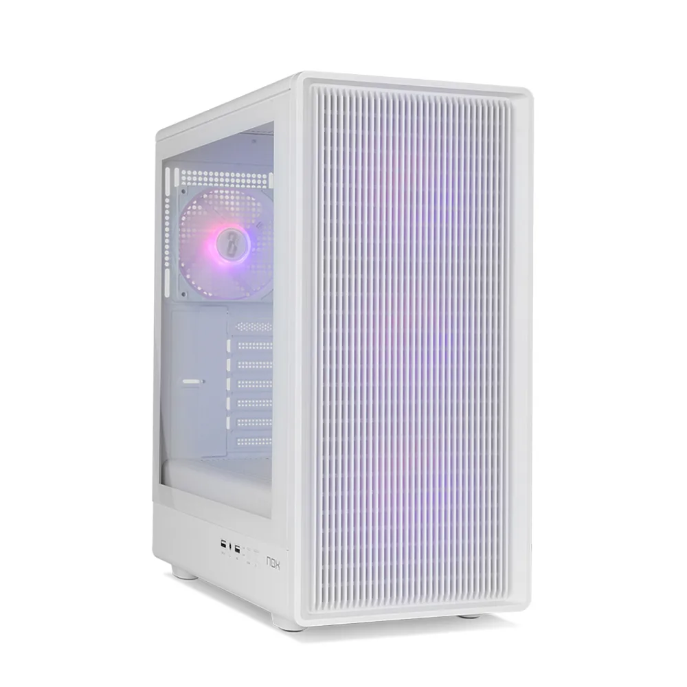 Ordenador gaming Nox Infinity Iota blanco con lateral de cristal templado