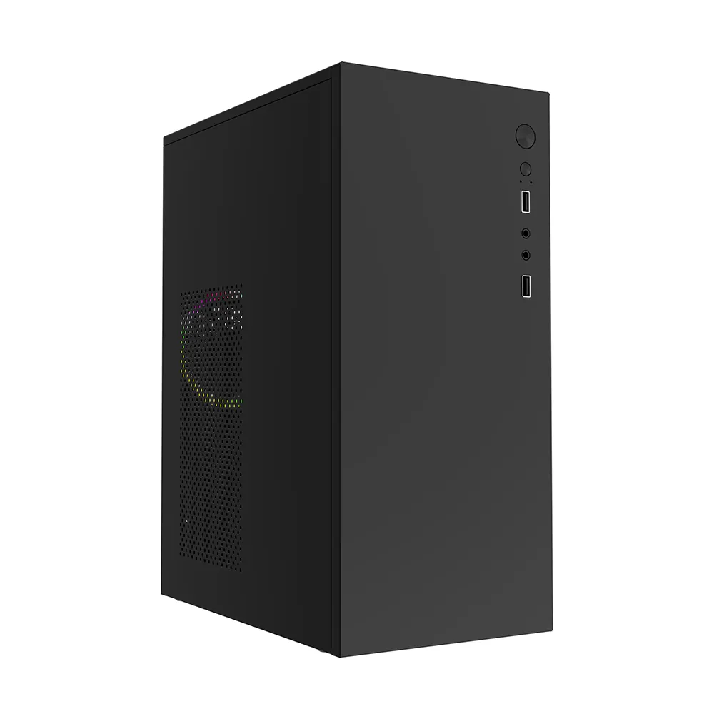 Ordenador gaming AP205 negro con ventilador RGB en el lateral